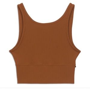 Lululemon Power Pivot Ribbed Tank Top in Copper Brown NEW